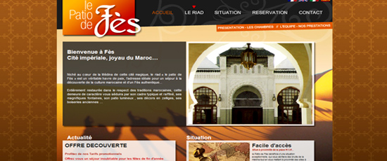 charte graphique pour site internet de tourisme avec réservation en ligne